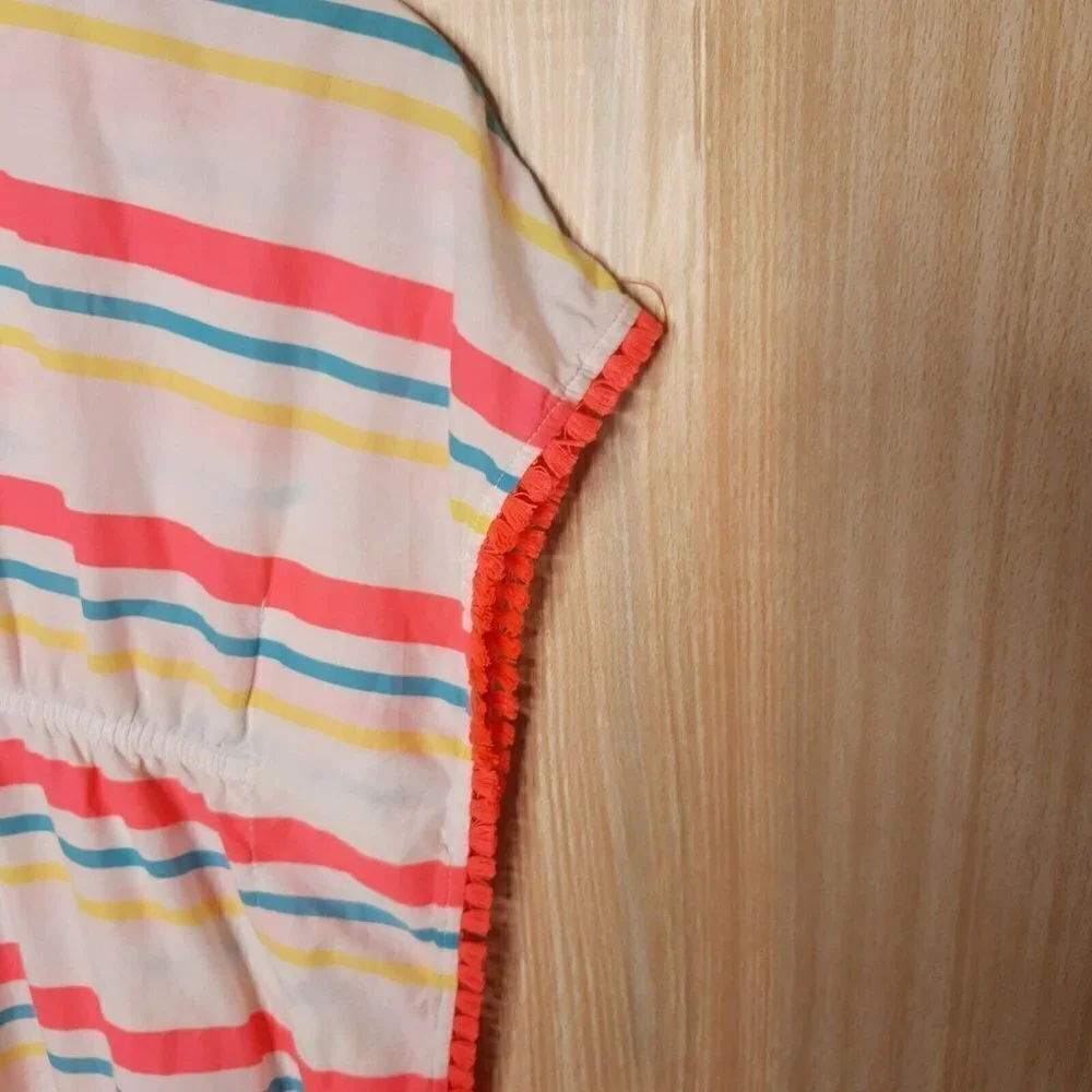 Cat & Jack Girls Striped Swimsuit Coverup 7/8